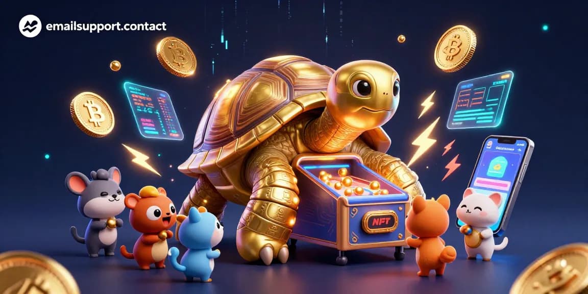 Experience the excitement of emailsupport-contact with our cartoon tortoise pinball machine in a vibrant gambling scene.