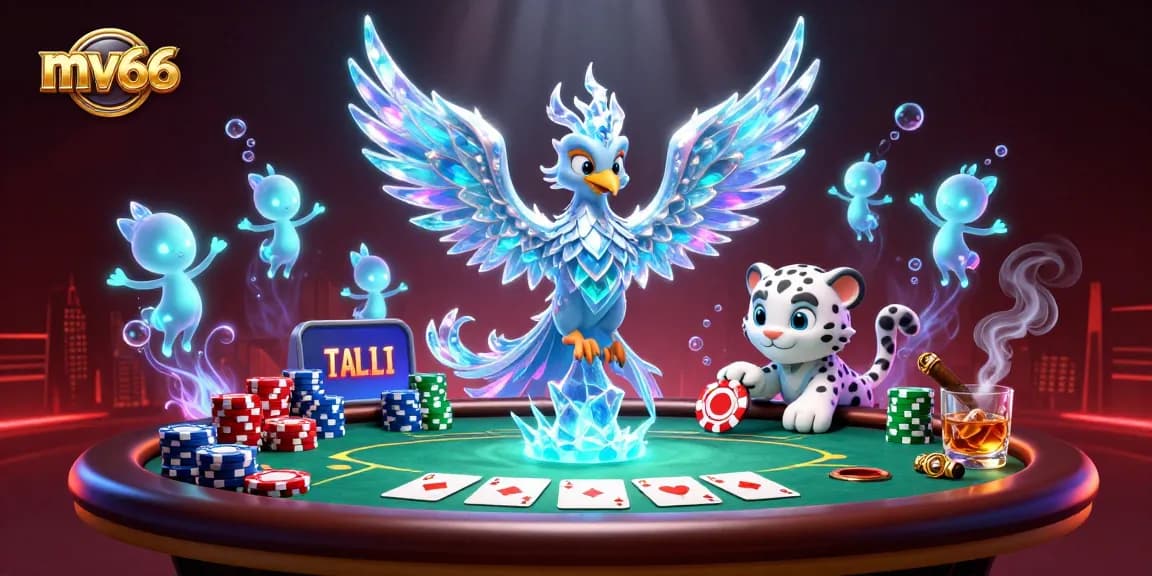 Experience winning strategies at mv66 with a dazzling casino scene featuring poker and gaming elements.