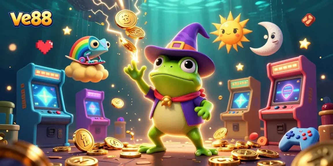 Engage with the exciting world of ve88, where the weather wizard frog and rainbow chameleon create a treasure storm.