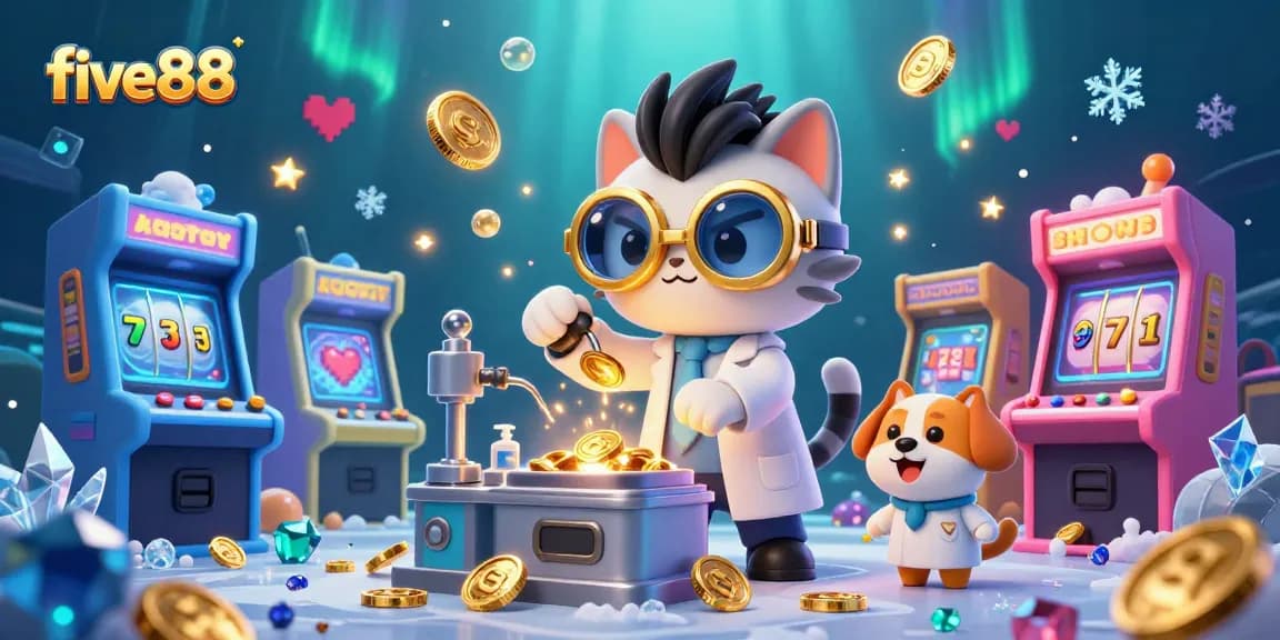 Win big with five88 as the mad scientist cat and loyal dog spark casino adventures.