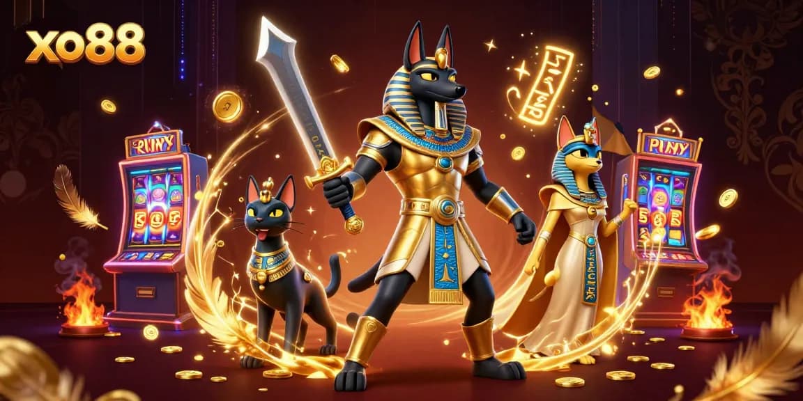 Experience thrilling gameplay at xo88 with vibrant 3D rendering of ancient warriors and colorful slot machines.