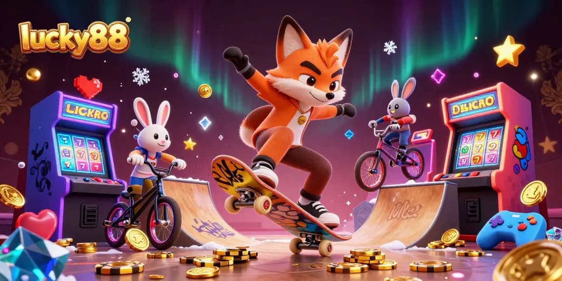 Engage in the lucky88 slot experience with vibrant characters and iconic casino elements.