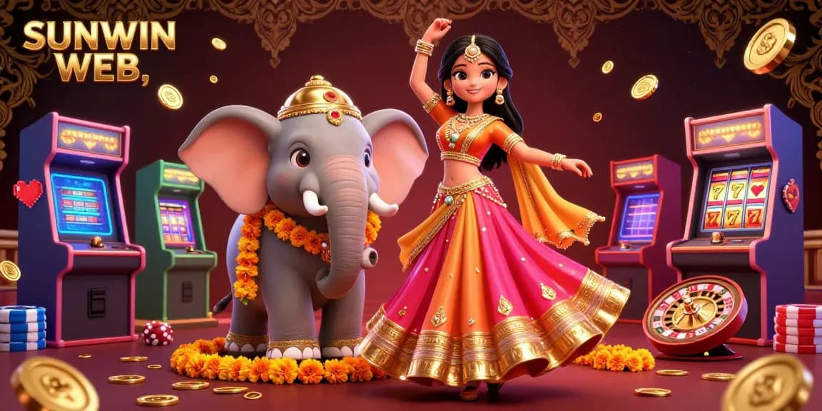 Experience thrilling gameplay at SUNWIN WEB with dynamic casino elements and a vibrant Bollywood-inspired design.
