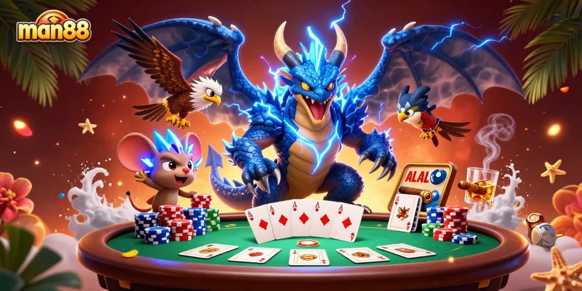 Experience the thrill of man88 with an electrifying 3D casino scene featuring dynamic gaming action.