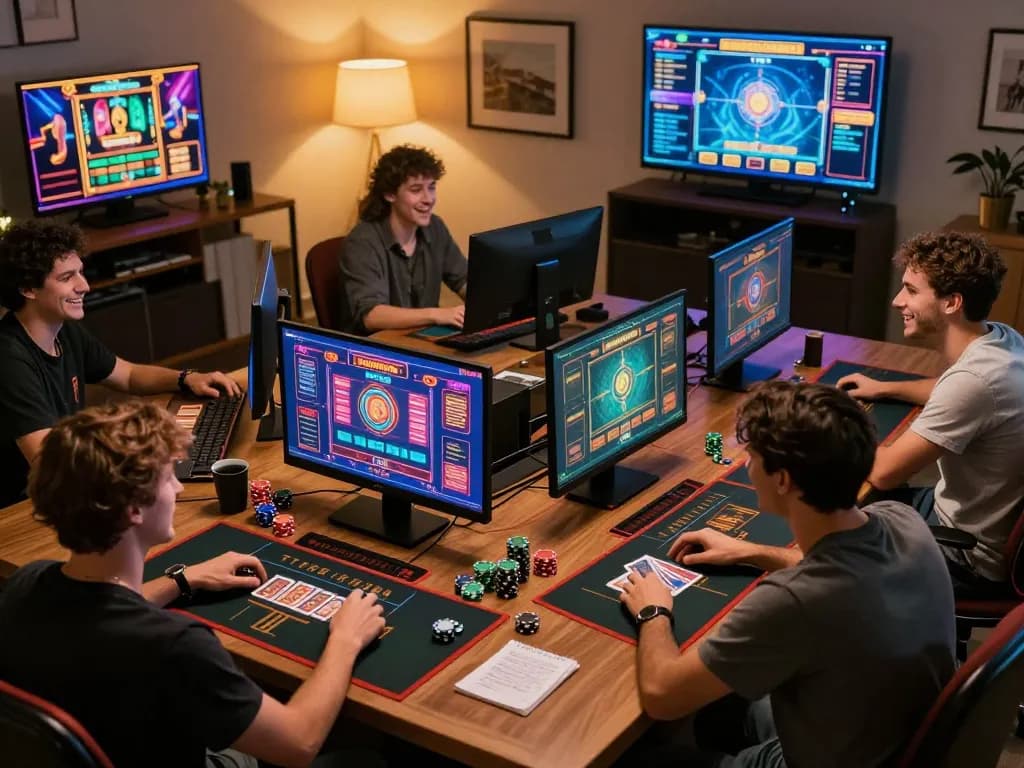Players strategically betting on go99 mobile app at home gaming setup with engaging visuals.