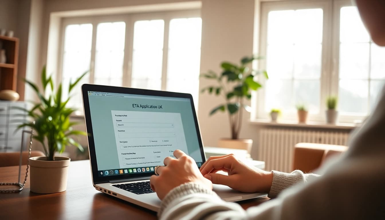 Complete your eta application uk efficiently from a bright, modern workspace.