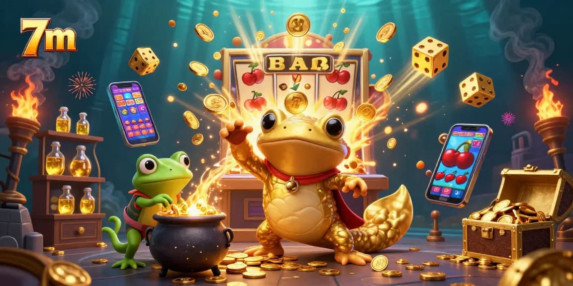 Watch the 7m alchemist transform base metals into gold coins alongside fun gambling elements.
