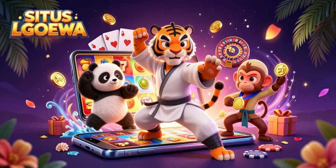 SITUS LGODEWA excels with vibrant slot games and engaging characters illustrating winning strategies.