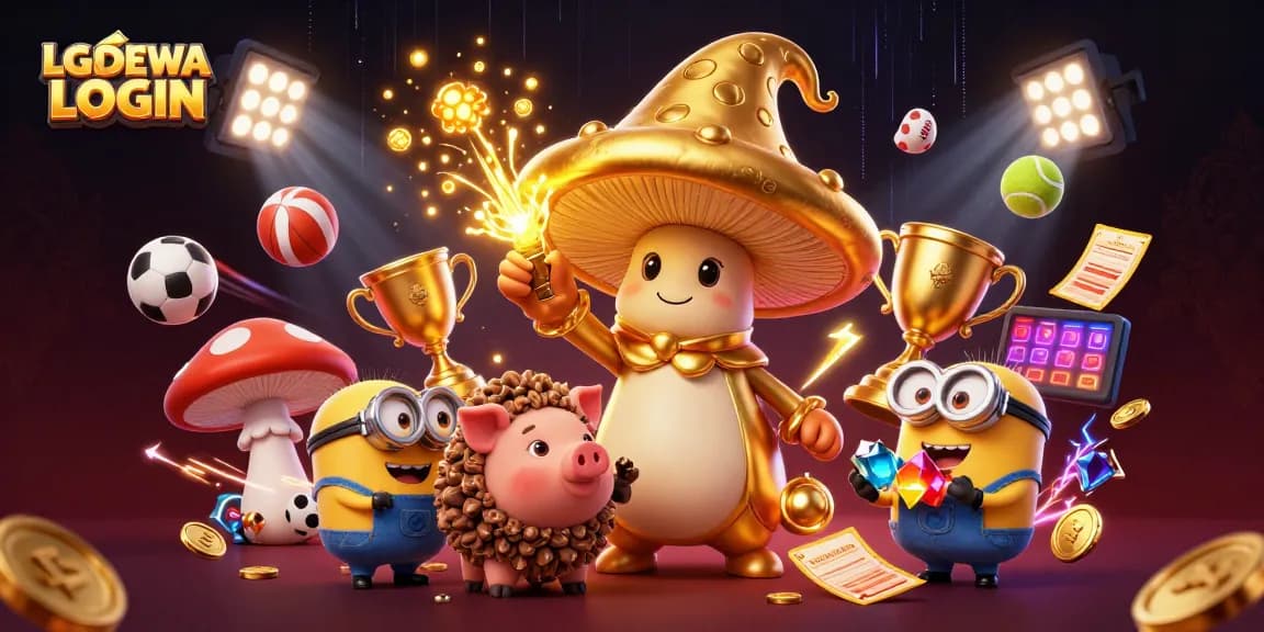Experience the magic of LGODEWA LOGIN while winning treasures in this dynamic casino illustration.