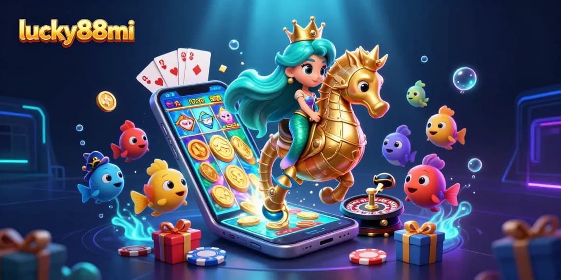 Experience thrilling gaming at lucky88mi with a mermaid princess and casino elements in an underwater scene.