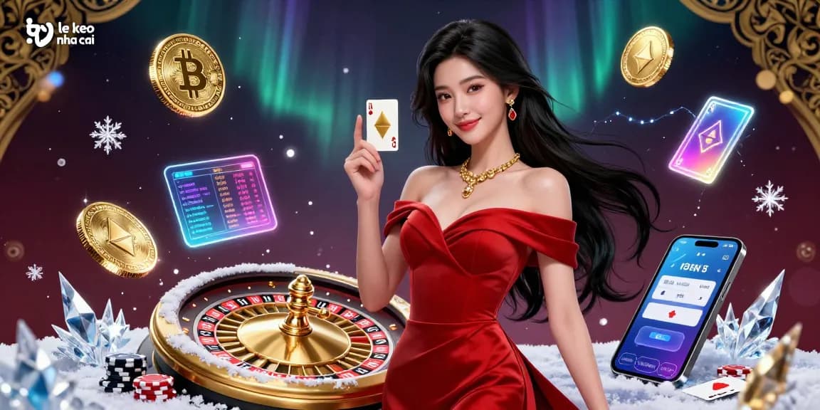 Experience ty le keo nha cai with a confident dealer showcasing her skills against the backdrop of a luxurious casino.