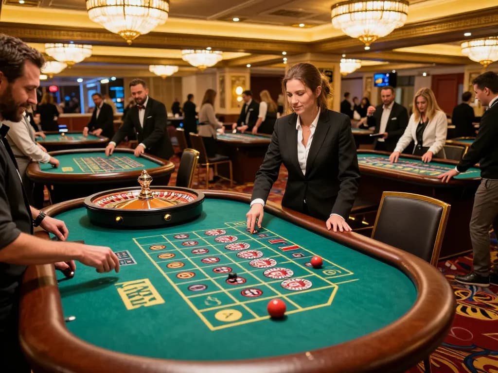 Players at TT88 casino excitedly placing bets on roulette, showcasing the thrilling atmosphere of gambling.