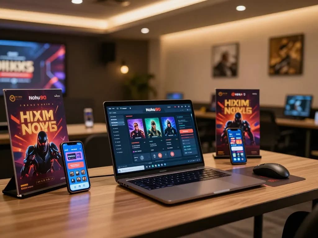 Nohu90 online gaming setup shows vibrant interface and strategic gaming elements