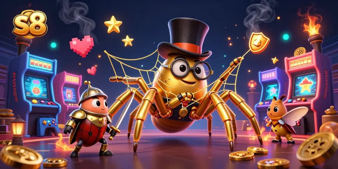 Engage in thrilling gameplay at s8 with a vibrant casino-themed illustration featuring exciting characters and rich details.
