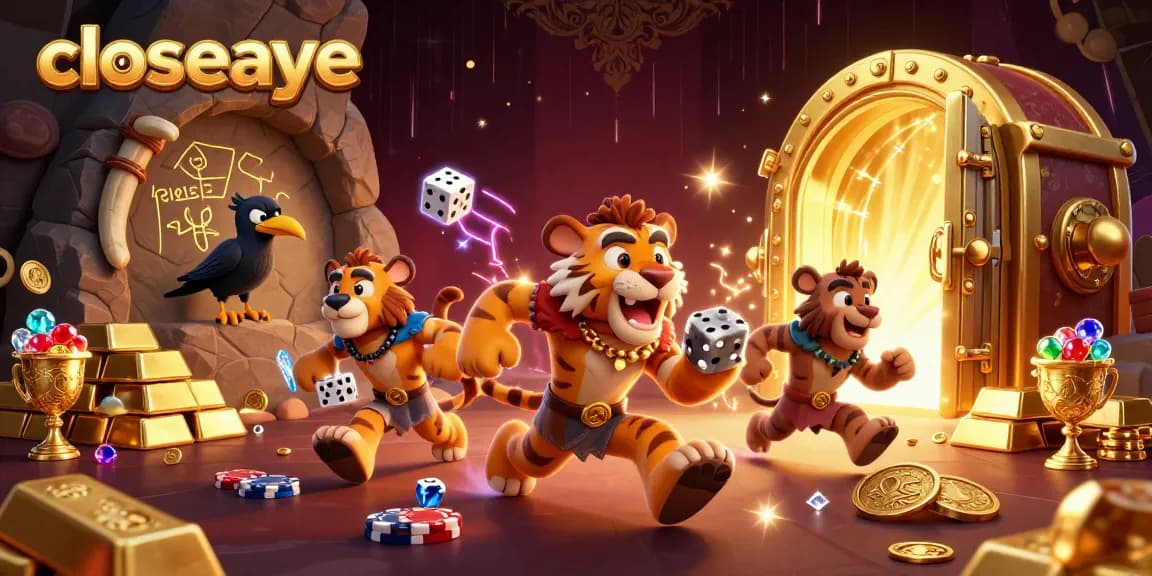 Experience thrilling online betting at closeaye with an exciting casino scene featuring prehistoric characters.