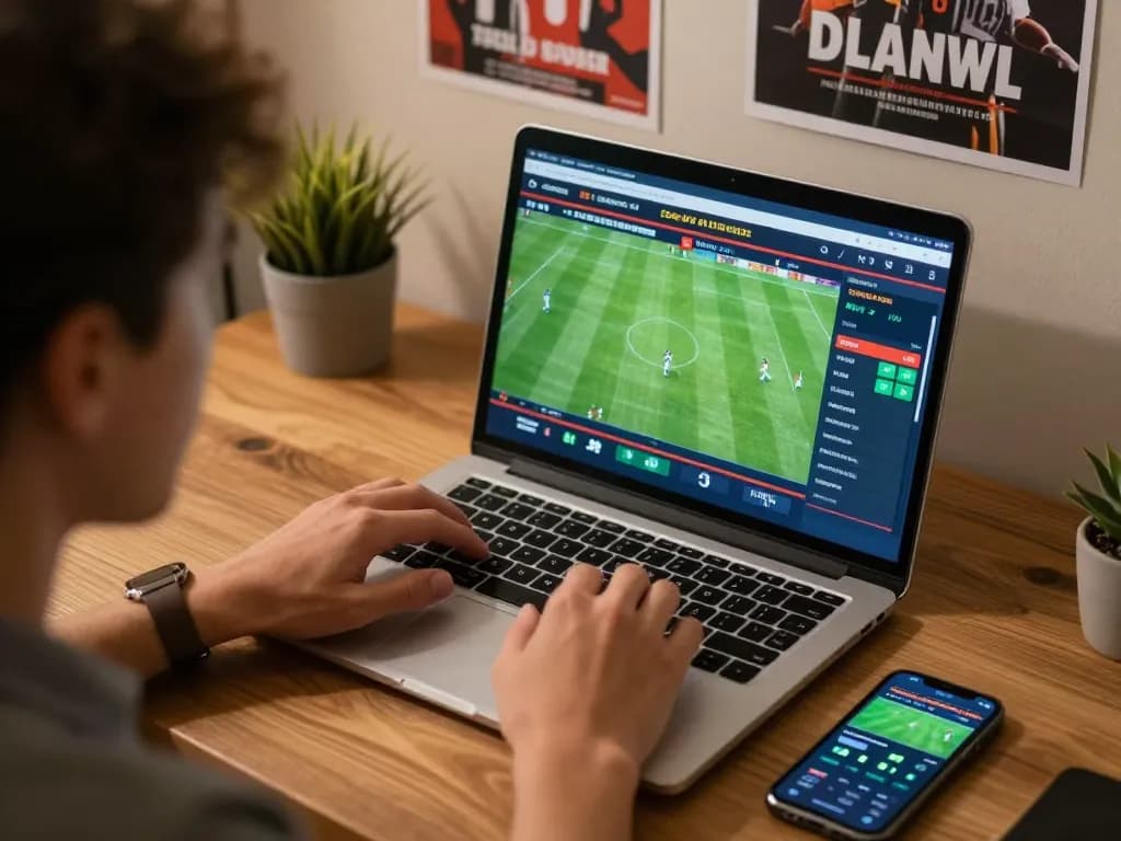 Engaging online sports betting experience with Net88 displayed on laptop screen and smartphone.