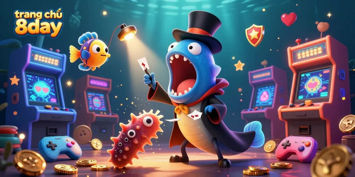 Experience the excitement at trang chủ 8day with vibrant 3D casino game elements and magical underwater characters.