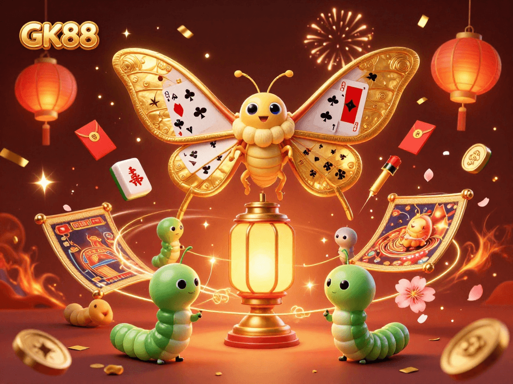 Experience thrilling gameplay at GK88 with vibrant casino-themed 3D illustration featuring luxury elements.