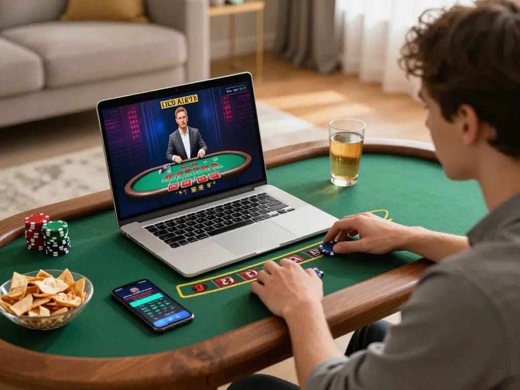Player engages with live dealer blackjack on 33winn, showcasing a strategic online gambling environment.