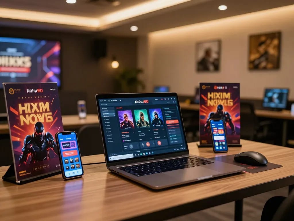 Nohu90 online gaming setup shows vibrant interface and strategic gaming elements