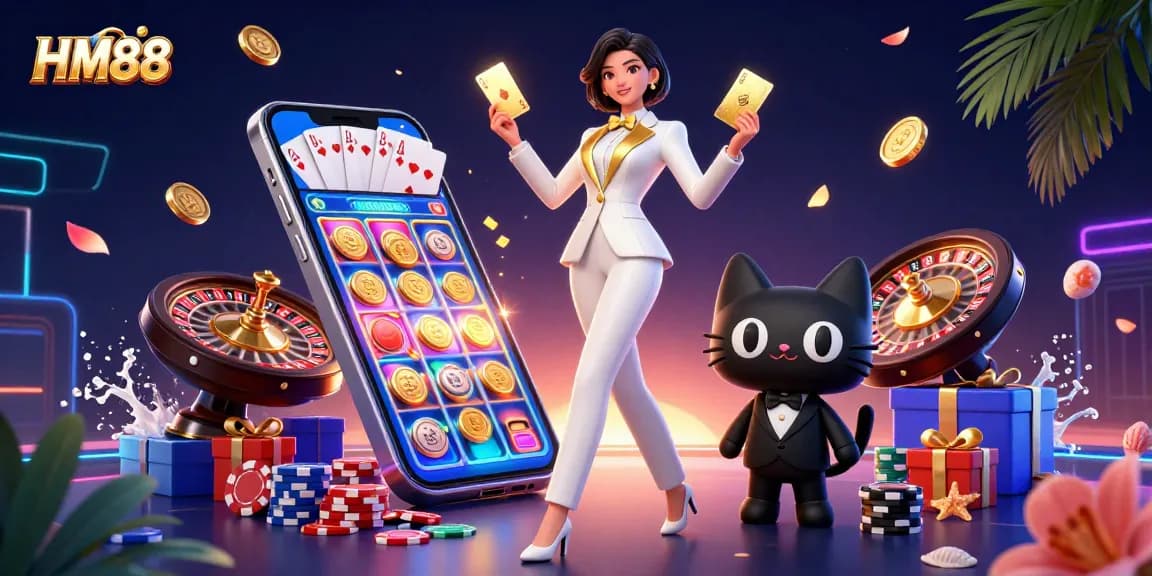 Engage with the thrilling casino experience at HM88, showcasing vibrant games and exciting action.