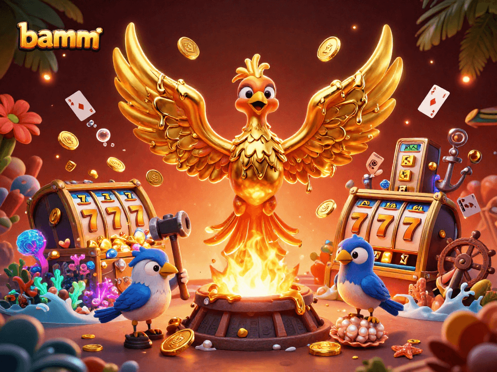 Experience the thrill of bamm's latest slot games with dynamic golden phoenix and exciting treasures.