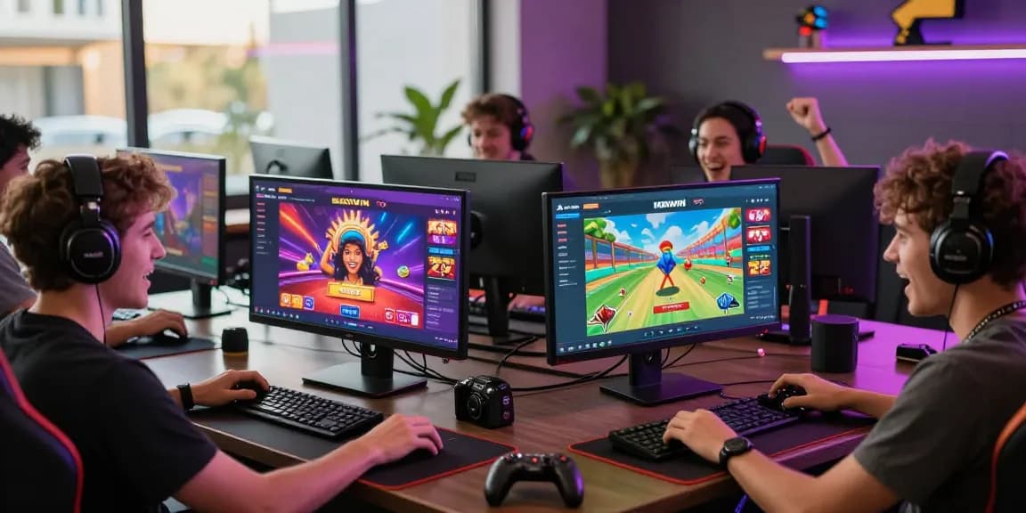 Exciting HAYWIN gaming scene with players enjoying diverse games in a vibrant, modern environment.