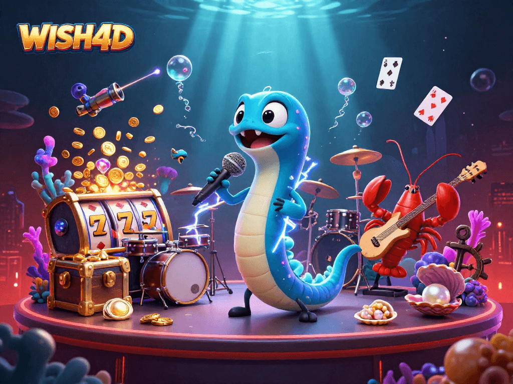 WISH4D brings excitement to the underwater casino experience with vibrant characters and dynamic elements.