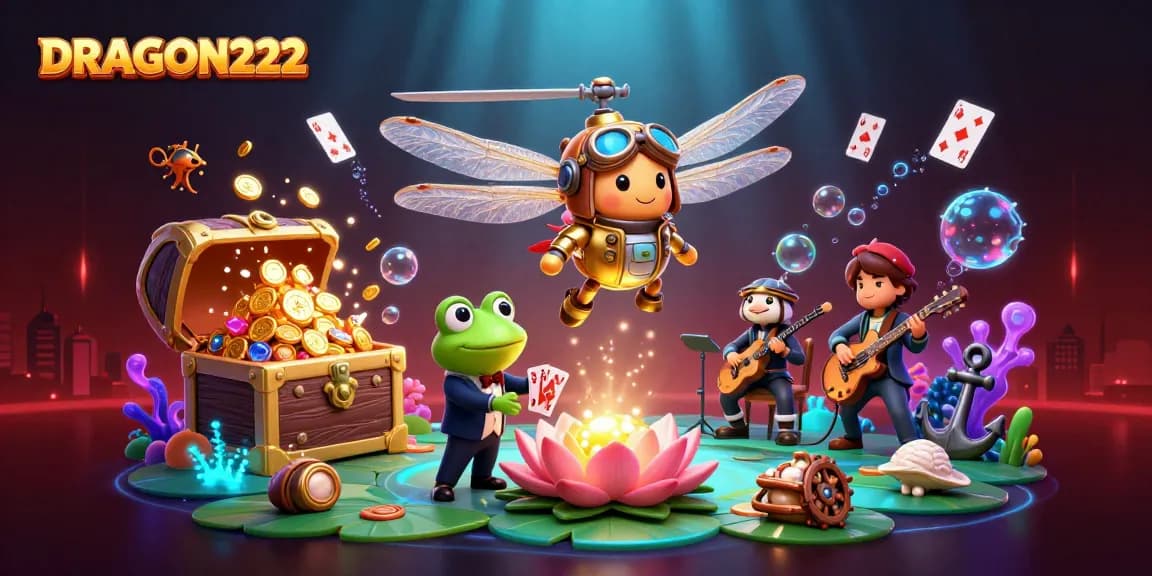 Experience thrilling gameplay action at DRAGON222 with vibrant casino illustrations featuring captivating characters.