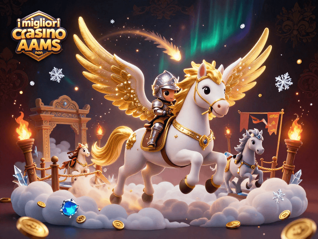 Giocando nei migliori casino non AAMS con un cavallo celestiale e un cavaliere all'avventura.