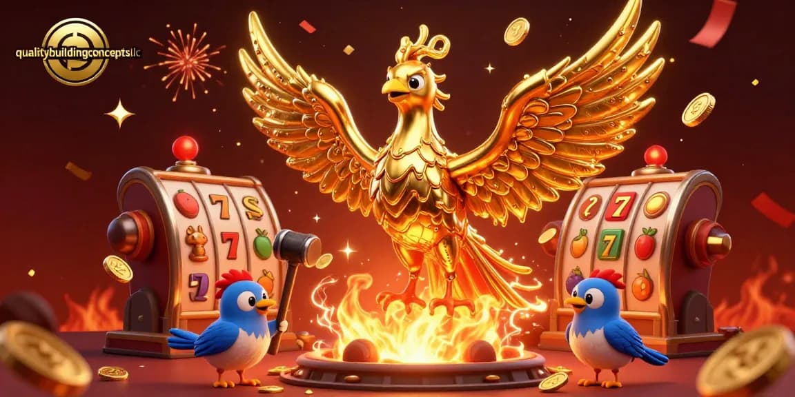 Spin for jackpots at qualitybuildingconceptsllc with a stunning 3D phoenix-themed slots scene!