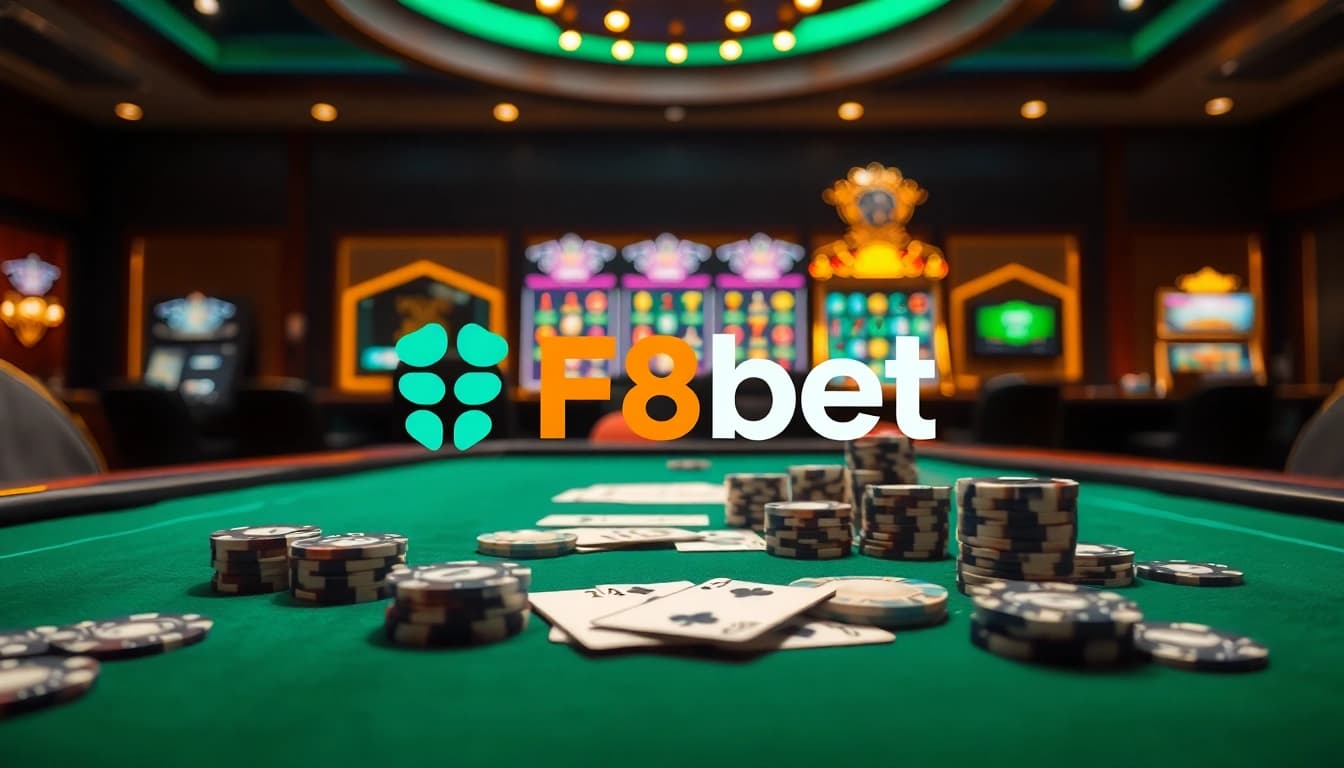 F8bet dental offers exciting poker gameplay with vibrant chips and cards on a luxurious table.