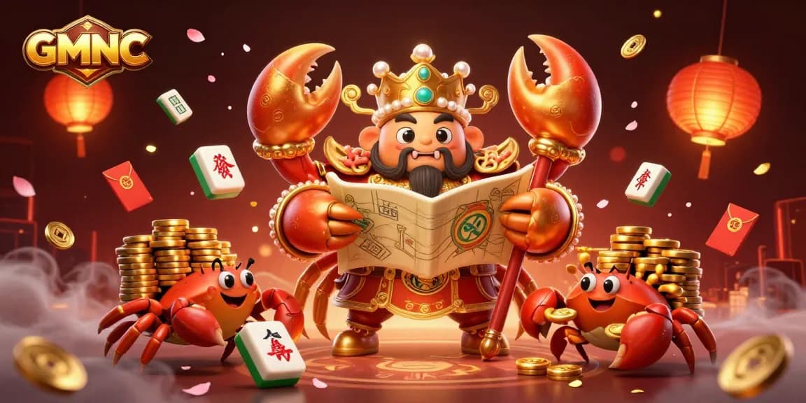 Experience GMNC’s vibrant gambling world with a golden crab emperor and lucky symbols