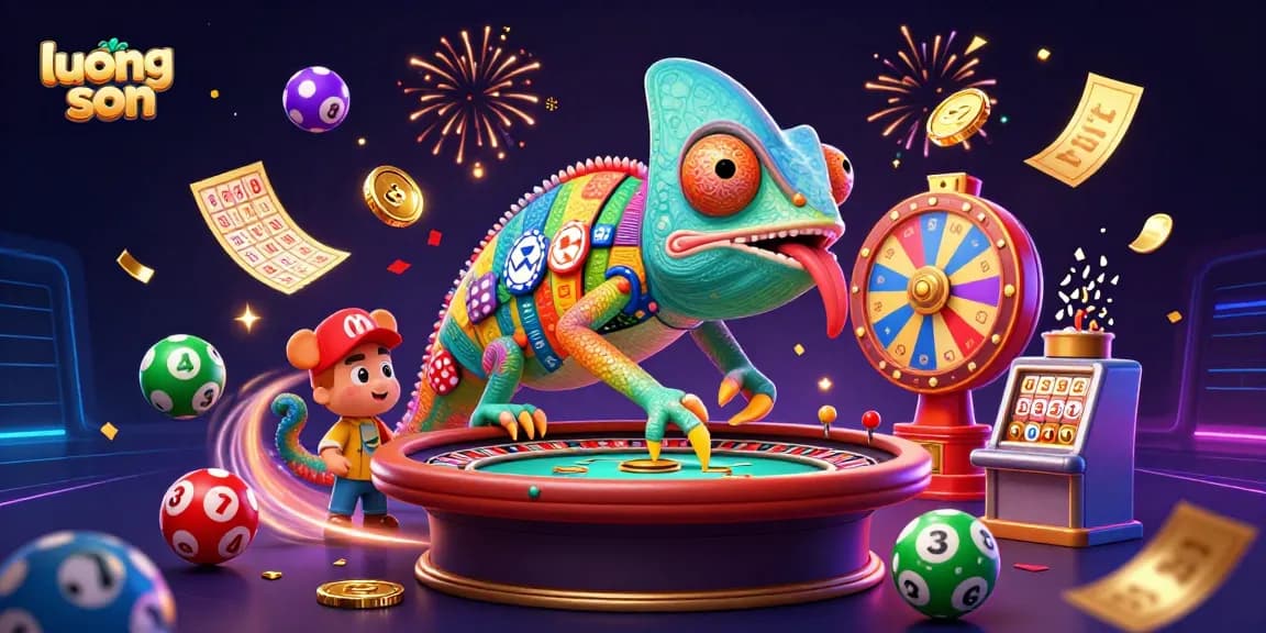 Experience thrilling gameplay with luong son at this vibrant casino-themed illustration.