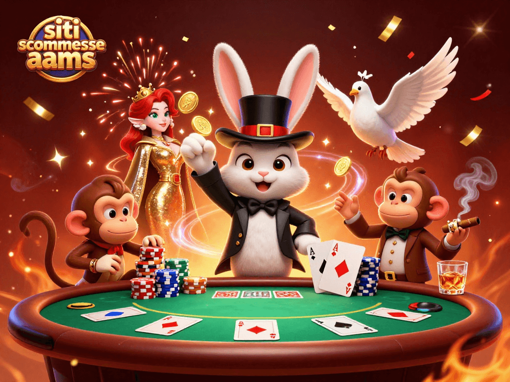 Scommettere nei migliori siti scommesse AAMS con un'immagine di un coniglio mago che tira monete d'oro.