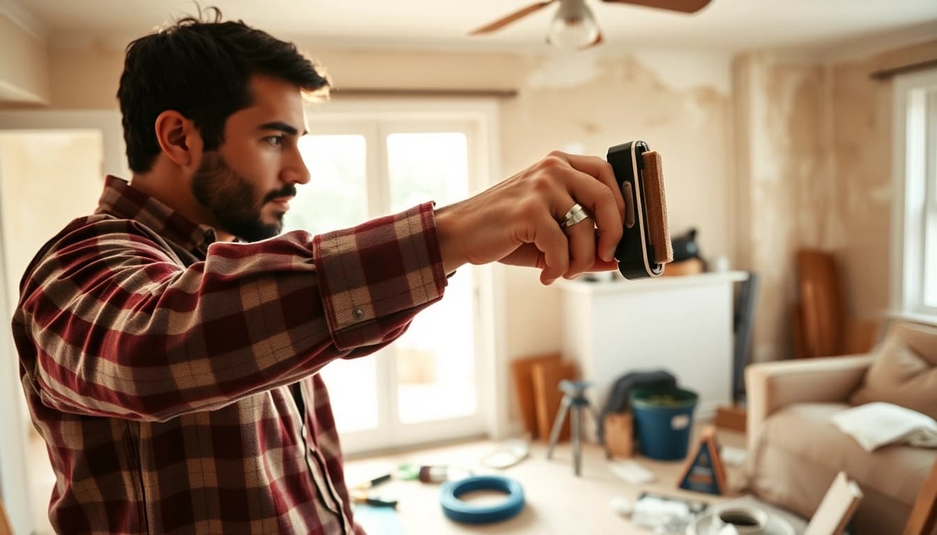 Remove hand removal spray foam effectively with expert tools in a home renovation setting.