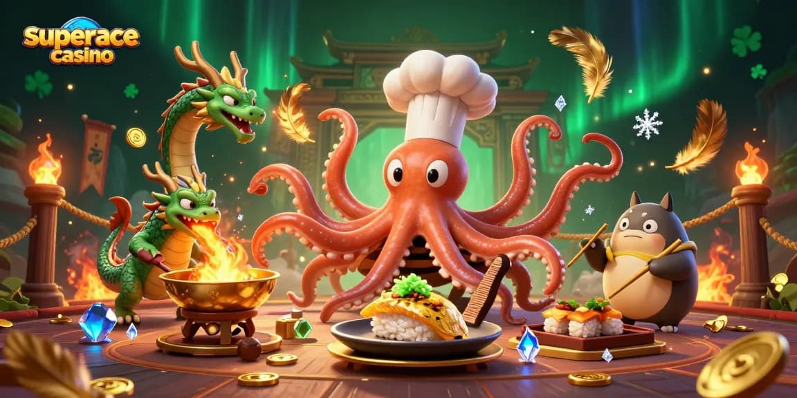 Engage with the exciting atmosphere of superace casino featuring characters and vibrant casino elements.