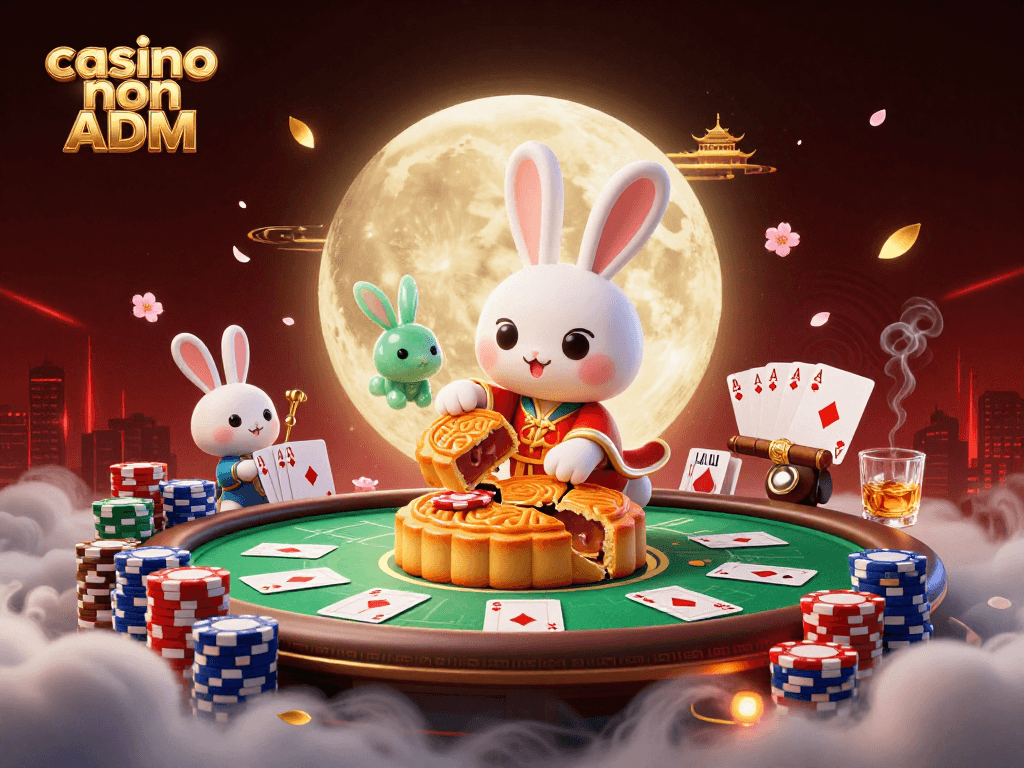In un'illustrazione, il casino non ADM offre chip da poker e mooncake simbolici, con accessori da gioco spettacolari.