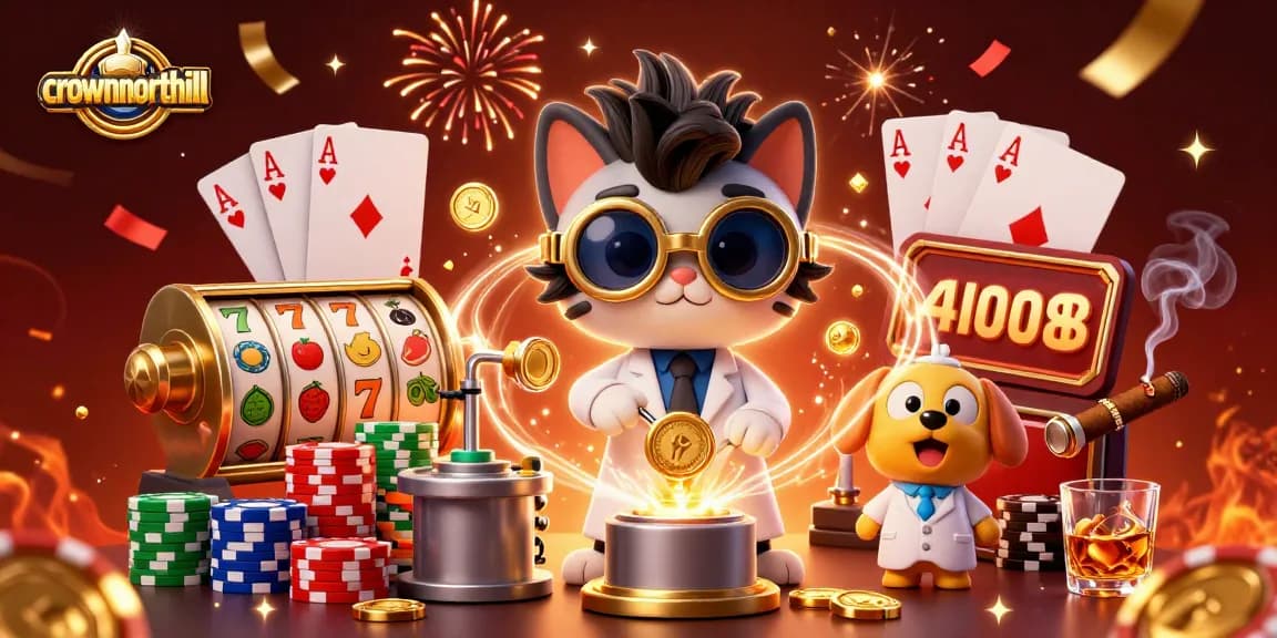 Engage in bonus buy slots excitement at crownnorthill with vibrant characters and casino elements.