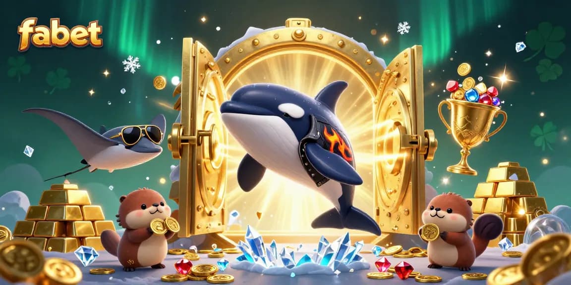 Win big with fabet's exciting games featuring orca bikers amidst treasures!