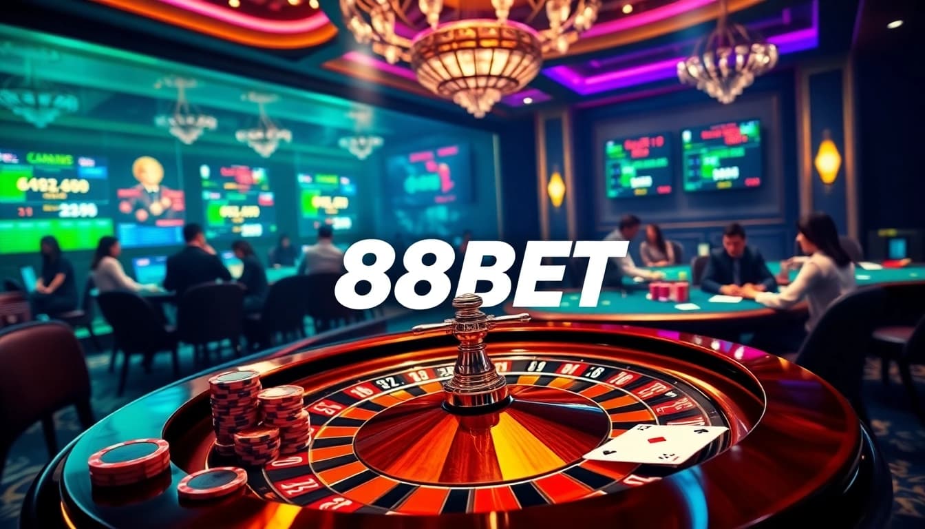 Gamble smartly at https://88bet.ru.com/ with high-stakes poker chips and a vibrant gaming table.