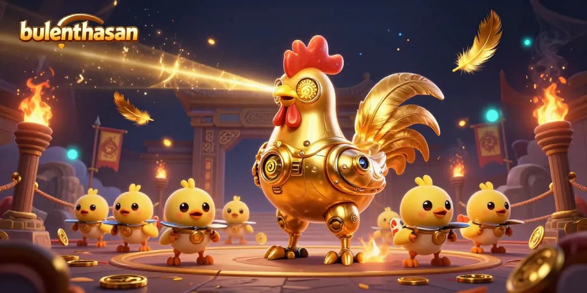 Engage with bulenthasan's thrilling casino simulation featuring a dazzling golden rooster robot.