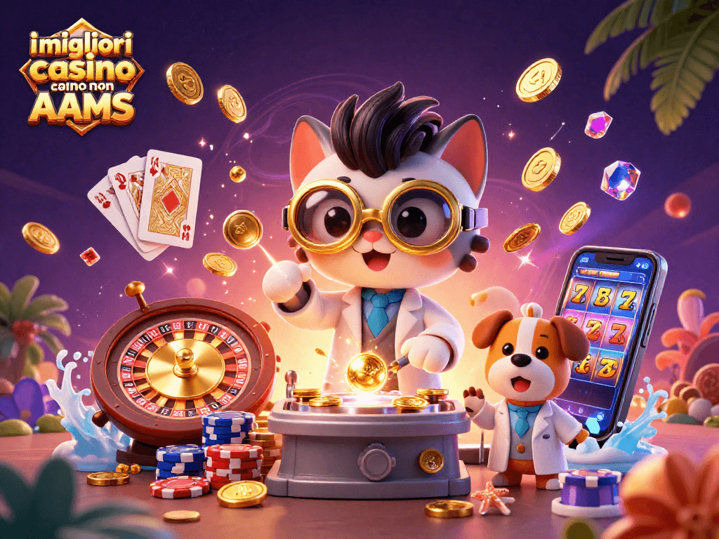 Scopri i migliori casino non AAMS con l'eccentrico gatto scienziato in un mondo di giochi e vincite.