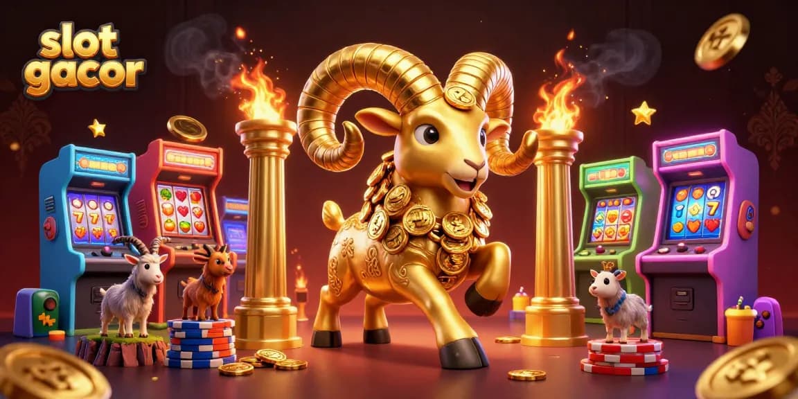 Experience the excitement of slot gacor with vibrant 3D illustrations of gaming elements.