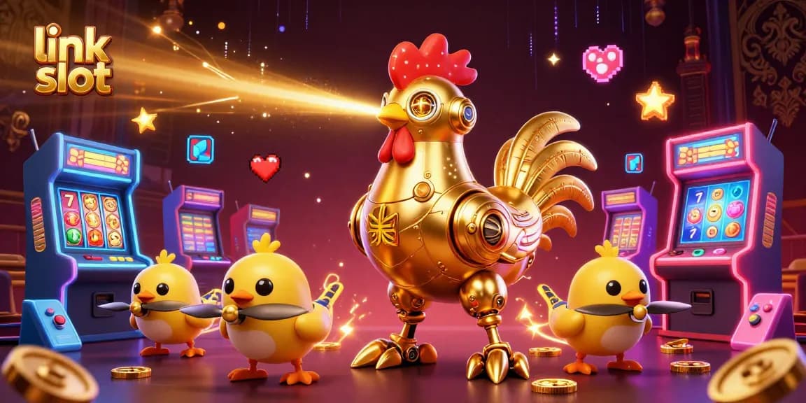 Engage with the thrilling world of link slot games featuring vibrant 3D characters and casino symbols.