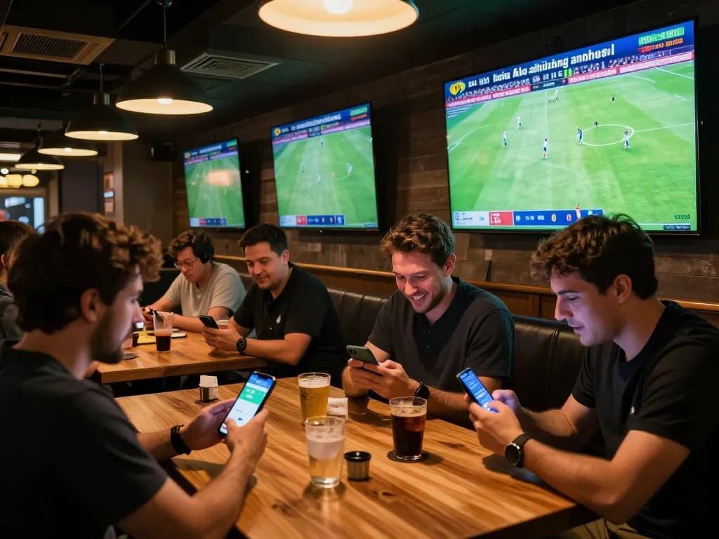 Bongdalu ngoại hạng anh live betting excitement in a lively sports bar setting