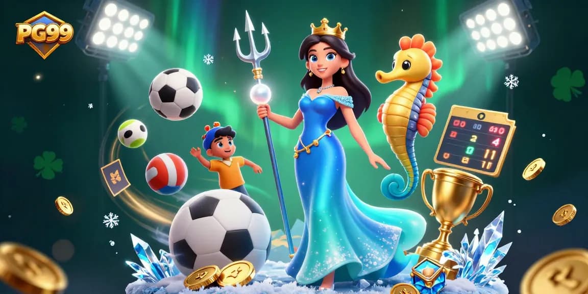 Experience PG99 with this vibrant scene showcasing dynamic sports betting elements.