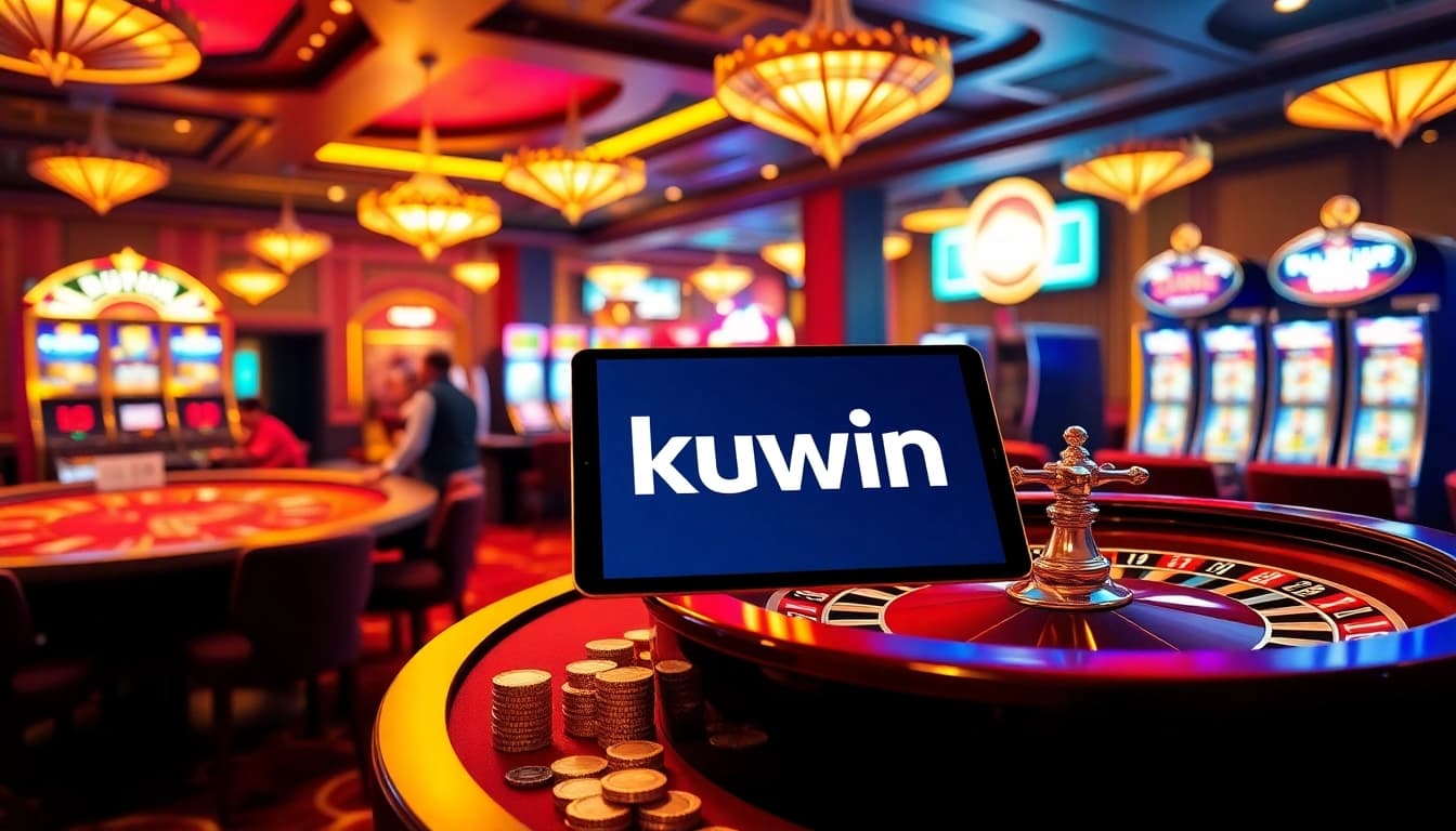 Kuwin casino players enjoy thrilling games at poker and roulette tables.
