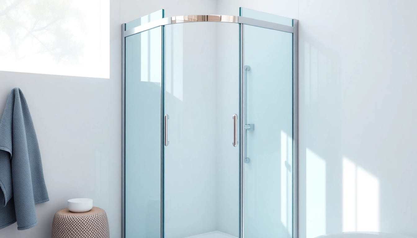 Das Bild zeigt eine moderne duschkabine 80x80 eckeinstieg in einem eleganten Badezimmer mit klaren Linien.