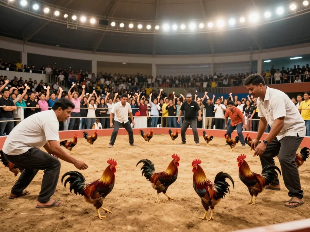 View of a live rooster fighting match at Thường Phước, emphasizing the excitement of trực tiếp đá gà thường phước.